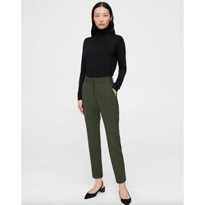 THEORY Treeca 2 Crop Suit Pants Sz 2 Dark Olive NWT